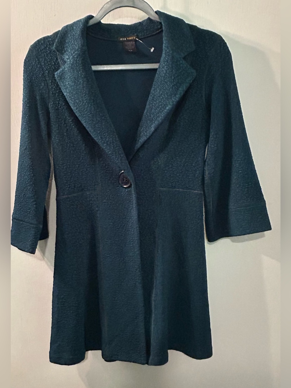 Women’s eva varro Dark Teal Single-Button Textured Blazer Size XS
